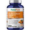 NusaPure Sea Buckthorn Omega-7 7500mg per Veggie Powder Caps - 200 Count - Extract 30:1, Non-GMO & Vegan