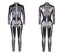 urvip women halloween skeleton costume stretch skinny catsuit jumpsuit bodysuit color-bax-003 l