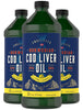 Carlyle Cod Liver Oil Liquid | 16 fl oz | Pack of 3 Bottles | Lemon Flavor | Norwegian | Non GMO, Gluten Free