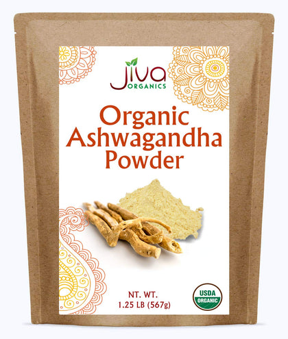 Jiva Organics Ashwagandha Root Powder 1.25 Pound (20oz) - Raw, Pure, Non-GMO, Lab Tested