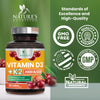 Vitamin D3 K2 as MK-7 with 2000iu of D3 & 75mcg K2, Vitamin K2 D3 Bone Strength Supplements Support Calcium Absorbtion for Teeth & Bone Health + Muscle & Immune Health Support - 180 Chewable Tablets