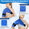 Atsuwell Shoulder Ice Pack Rotator Cuff Cold Therapy, Reusable Gel Ice Wrap for Shoulder Injuries & Pain Relief, Bursitis, Tendonitis, Swelling, Recovery for Man and Women Blue