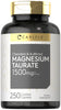 Carlyle Magnesium Taurate 1500mg | 250 Caplets | Chelated and Buffered | Vegetarian, Non-GMO, Gluten Free Supplement