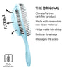 CHIARA AMBRA Organic Detangling Brush - No Tugging Detangler Brushes for Natural Thick & Curly Hair - Vegan Climate Neutral Straw Hairbrush - Blue