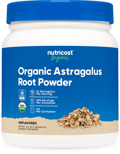 Nutricost Organic Astragalus Root Powder 1LB - Gluten Free, Non-GMO, Vegetarian