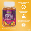 Omega 3 Fish Oil Gummies, Extra Strength Omega Fish Oil Supplement, High Absorption for Joint, Heart & Brain Support, Nature's Heart Healthy Omega 3s DHA EPA Gummy Vitamin, Orange Flavor - 60 Gummies