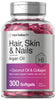 Horbäach Hair Skin and Nails Vitamins | 300 Softgels | with Biotin and Collagen | Infused with Argan Oil and Coconut Oil | Non-GMO, Gluten Free Supplement