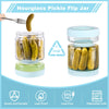 Luvan Pickle Jar, 51oz Glass Pickle Container with Strainer Flip Hourglass,Large Pickle Juice Separator Jar for Olive,Jalapeno,Gherkin,Multifunction Pickle Strainer Storage Container Holder for Fridge