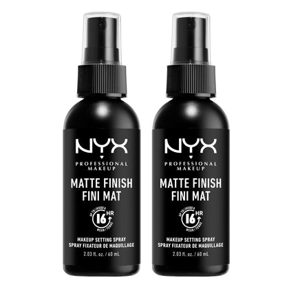 NYX PROFESSIONAL MAKEUP Makeup Setting Spray, Matte Finish (Pack Of 2), Matte Setting Spray for 16HR Make Up Wear