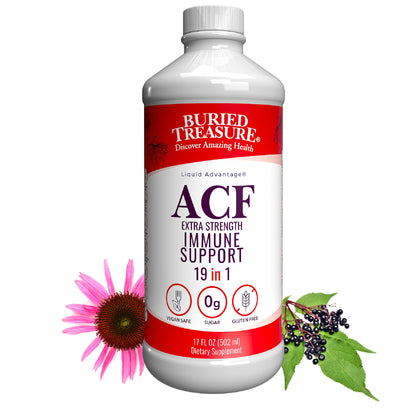 Buried Treasure ACF Extra Strength Immune Support, 17oz. 19 Vitamins and Herbs, Dietary Immunity Boost Supplement