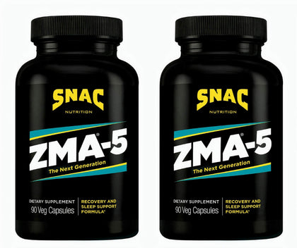 SNAC ZMA-5 Sleep Aid Supplement, Promote Muscle Recovery & Growth, Immune Support, & Restorative Sleep with Zinc, Magnesium & 5-HTP, Post Workout, Before Bed ZMA Supplements 180 Count (2 Pack)