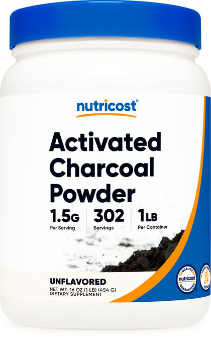 Nutricost Activated Charcoal Powder 1lb - Food Grade Powder, Toothpaste, Facemask, Odor Control, Vegetarian, Gluten Free, Non-GMO