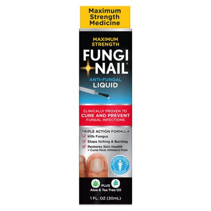 Fungi-Nail Anti-Fungal Liquid Solution, Kills Fungus That Can Lead to Nail & Athlete's Foot with Tolnaftate & Clinically Proven to Cure and Prevent Fungal Infections 1 Fl Oz (Pack of 1)