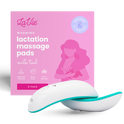 LaVie 2-in-1 Warming Lactation Massager, 2 Pack, Heat and Vibration, Pumping and Breastfeeding Essential, for Clogged Ducts, Improved Milk Flow, Mastitis