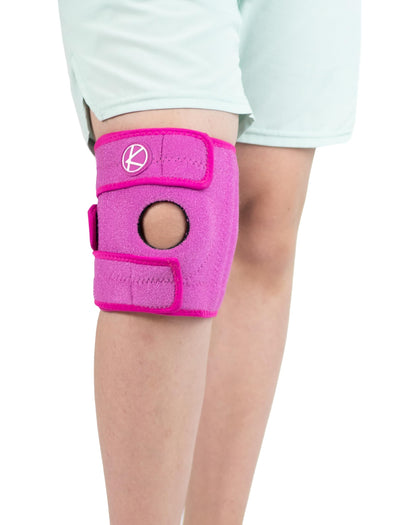 KARM Kids Knee Brace for Knee Pain Support - Knee Brace for Kids Osgood Schlatter Knee Brace Youth, MCL, Sports, Meniscus Tear. Knee Support for Kids. Child Knee Brace Support for Boys, Girls (Pink)