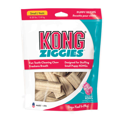 KONG - Ziggiesª Puppy - Teeth Cleaning Dog Treats - Puppy Recipe - Small (Best used with KONG Puppy Rubber Toys)