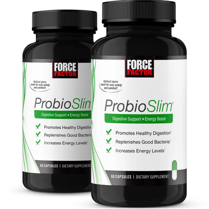 Force Factor ProbioSlim Probiotic Supplement for Women and Men with Probiotics and Green Tea Extract, Reduce Gas, Bloating, Constipation, Support Digestive and Gut Health, 120 Capsules (2-Pack)