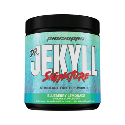 PROSUPPS Dr. Jekyll Signature Pre-Workout Powder, Stimulant & Caffeine Free, Intense Focus, Energy & Pumps, (30 Servings, Blueberry Lemonade)