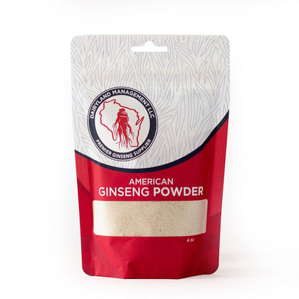 Dairyland Premium American Ginseng Powder ??? - 4 oz Pack of Wisconsin Ginseng Root Powder - Non-GMO, Gluten Free Powdered Ginseng - Use Ginseng Herbal Supplement for Smoothies, Baking, Tea