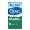 Colace 2-In-1 Stool Softener & Stimulant Laxative Tablets, Gentle Constipation Relief in 6-12 Hours, 30 Count