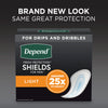 Depend Incontinence/Bladder Control Shields, Incontinence Pads for Men, Light Absorbency, 58 Count (Packaging May Vary)