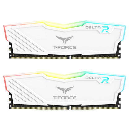 TEAMGROUP T-Force Delta RGB DDR4 16GB (2x8GB) 3200MHz (PC4-25600) CL16 Desktop Memory Module ram White - TF4D416G3200HC16CDC01