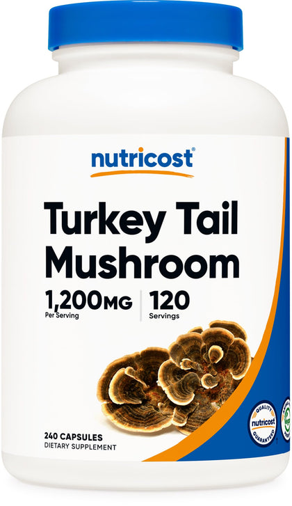 Nutricost Turkey Tail Mushroom Capsules 1200mg, 120 Servings (240 Capsules) - Gluten Free, Non-GMO, and Vegetarian Friendly