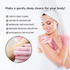 Evridwear Exfoliating Gloves for Shower, 100% Nylon Thick Soft Medium Heavy Bathing Gloves Dead Skin Remover Body Scrubber Smooth Skin with Hang Loop, 1 Pair Moderate Pink