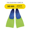 FINIS Long Floating Fins , Blue/Lime Green, XXXS (Jr. 8-11) (1.05.037.01)