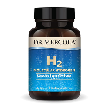 Dr. Mercola H2 Molecular Hydrogen, 30 Servings (30 Tablets), Dietary Supplement, Supports Brain Health and Cognitive Function, Non GMO