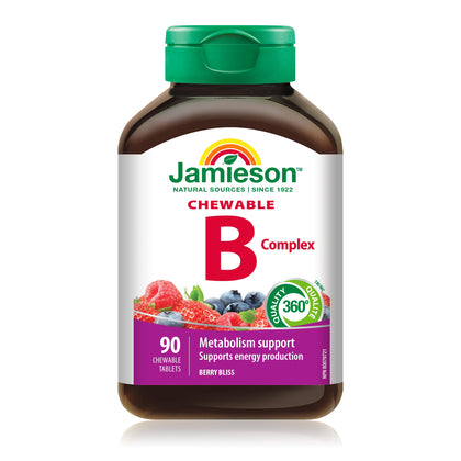 Jamieson Delicious Chewable Formula B Complex Berry Bliss 90 Tablets