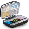 Travel Pill Organizer Large Portable Medication Fullicon Oversize 8 Compartment Pill Box, Vitamin Travel Case Pill Holder - Airtight & Moistureproof (Black)