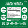 Zazzee Extra Strength Mucuna Pruriens 8:1 Extract, Minimum 20% L-Dopa, 1000 mg, 220 Vegan Capsules, 110 Day Supply, Concentrated and Standardized 8X Extract, 100% Vegetarian, All-Natural and Non-GMO