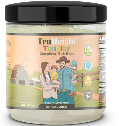 TruHeight Toddler Complete Nutrition (Unflavored) 16 Vitamins Including C, D, Protein & Iron for 1, 2, 3 Years Old, Pediatric Recommended Nutritional Drink, Advanced Toddler Formula 12-36 Months