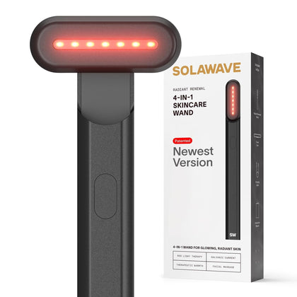 Solawave 4-in-1 Radiant Renewal Wand, Face Skincare Wand with Facial Massager, Facial Wand (Matte Black)