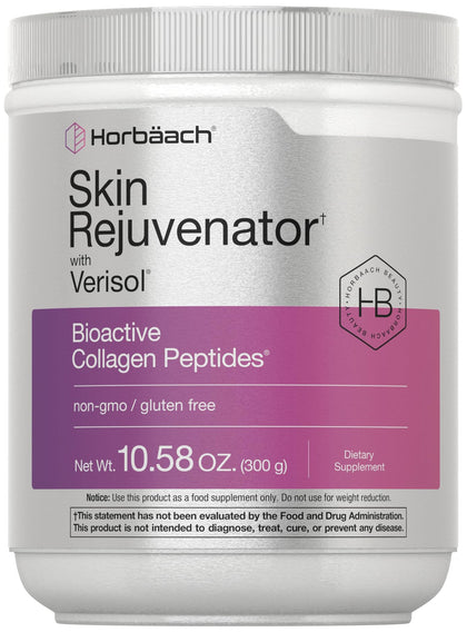 Horbäach Skin Rejuvenator with Verisol 10.58 oz | Bioactive Collagen Peptide Powder | Types I and III | Non GMO, Gluten Free Supplement