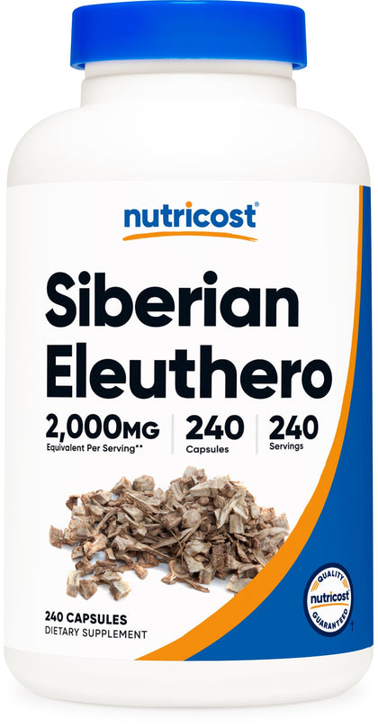 Nutricost Siberian Eleuthero 500mg, 240 Capsules - Eleutherococcus Senticosus - Gluten Free & Non-GMO