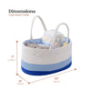 luxury little Diaper Caddy Organizer, Large Cotton Rope Nursery Basket, Changing Table Organizer for Baby Diaper Storage, Portable Car Organizer with Removable Divider, Baby Shower Gifts - Blue