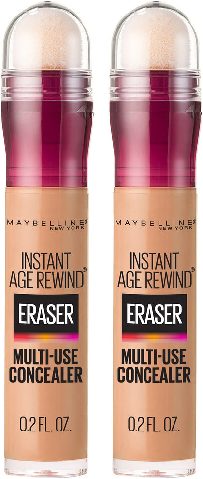 Maybelline Instant Age Rewind Eraser Dark Circles Treatment Multi-Use Concealer, Medium, 0.2 Fl Oz (Pack of 2)