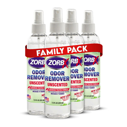 ZORBX Unscented Odor Remover 7.5 Fl Oz (Pack of 4)