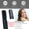 Hot Hair Straightener Brush,Portable Mini Hair Straightener USB Rechargeable 6400MAH,2 in 1 Hair Straightener Comb with Anti-Scald Feature for Women & Men (Black)