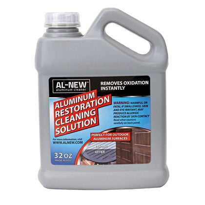 AL-NEW Aluminum Restoration Cleaning Solution | Clean & Restore Patio Furniture, Stainless Steel, and Other Household Metal Surfaces (32 oz.)