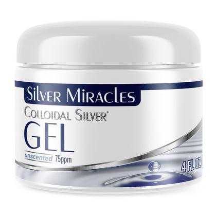 Silver Miracles Colloidal Silver Gel - Nano Silver Gel Wound Care - Healing Ointment for Burns, Sunburns & Irritated Skin - 4 Oz Unscented