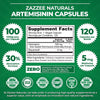 Zazzee High Absorption Artemisinin, 100 mg per Capsule, 120 Vegan Capsules, with 5 mg BioPerine for Maximum Absorption, Sweet Wormwood Extract, 4 Month Supply, All-Natural and Non-GMO