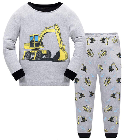 Little Hand Boy Pajamas Long Sleeve Excavator Kids Pjs Set Boys Digger Sleepwear Toddler Clothes 4t 5t