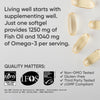 Sports Research Triple Strength Omega 3 Fish Oil - Burpless Fish Oil Supplement w/EPA & DHA Fatty Acids from Single-Source Wild Alaska Pollock - 1250 mg, 180 ct