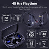 bmanl Wireless Earbuds Bluetooth Headphones 48hrs Play Back Sport Earphones with LED Display Over-Ear Buds with Earhooks Built-in Mic Headset for Workout Black