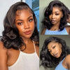 Bob Wig Human Hair Body Wave Lace front Wigs For Black Women Human Hair 4x4 Lace Closure Loose Wave Brazilian Virgin Remy Hair Pre Plucked With Baby Hair 12Inch