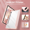 Fintie Hybrid Slim Case for Samsung Galaxy Tab S8/Tab S7 11 Inch (Model SM-X700/X706/T870/T875/T878) with S Pen Holder, Shockproof Cover with Clear Transparent Back Shell, Rose Gold