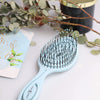 CHIARA AMBRA Organic Detangling Brush - No Tugging Detangler Brushes for Natural Thick & Curly Hair - Vegan Climate Neutral Straw Hairbrush - Blue